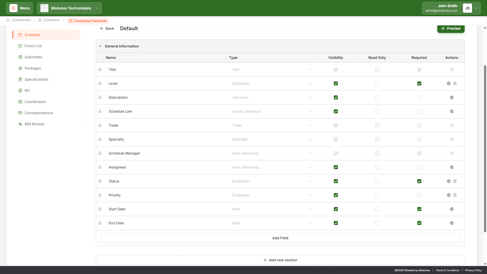 Connected Trade Schedules