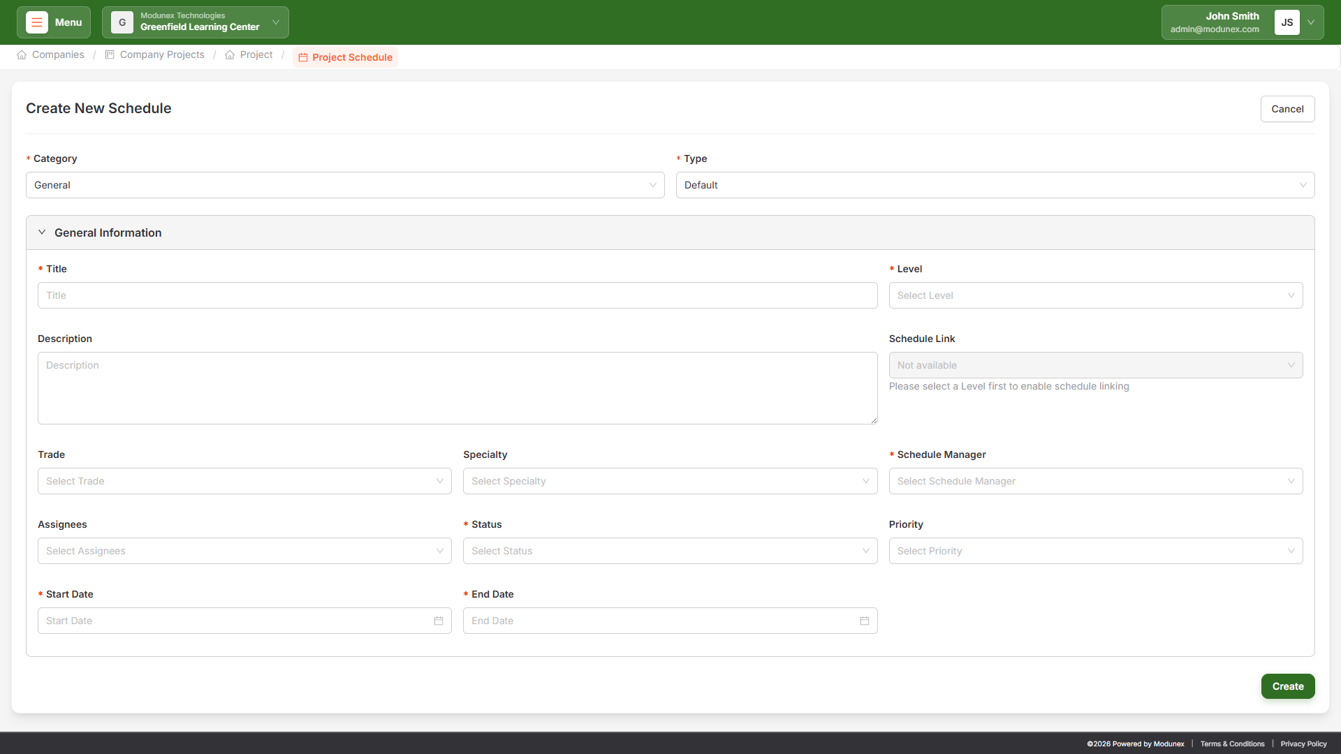 Unified Project Timeline