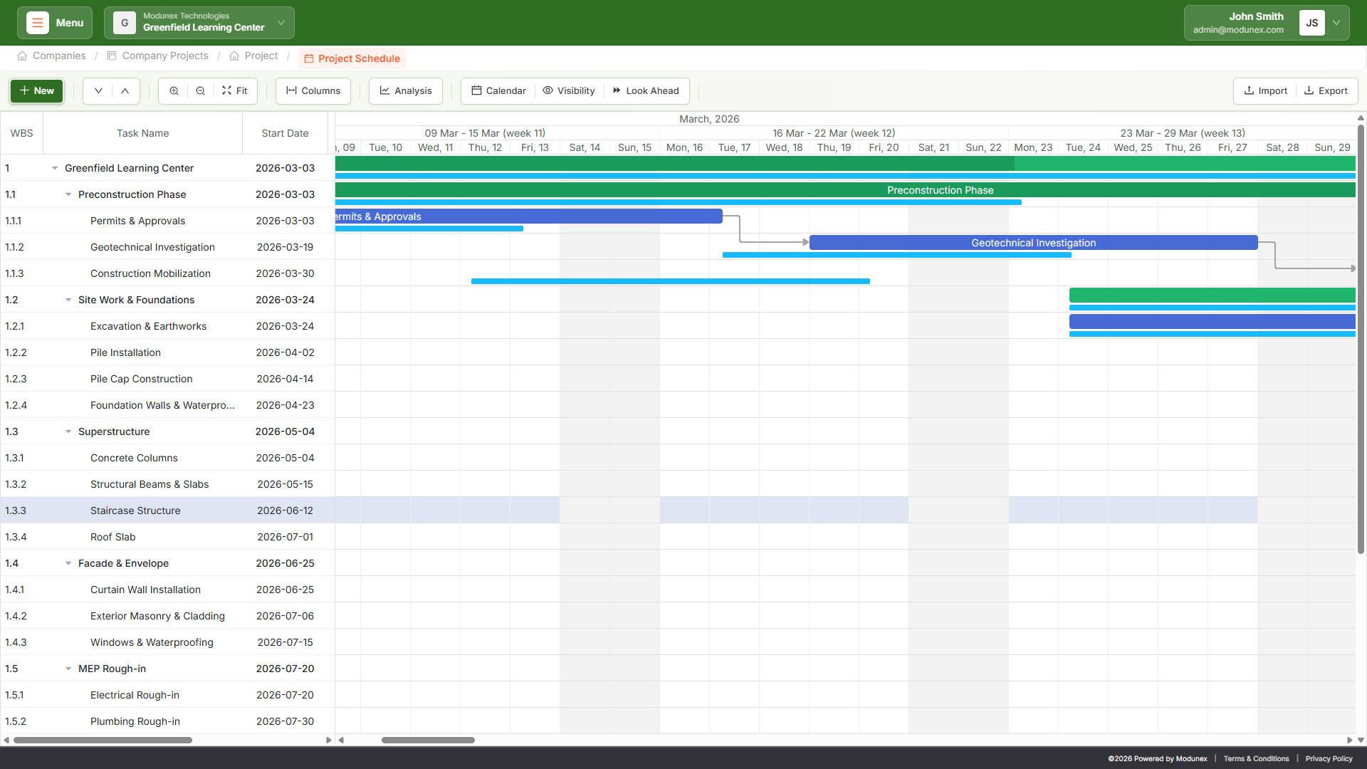 Construction Scheduling Workflow