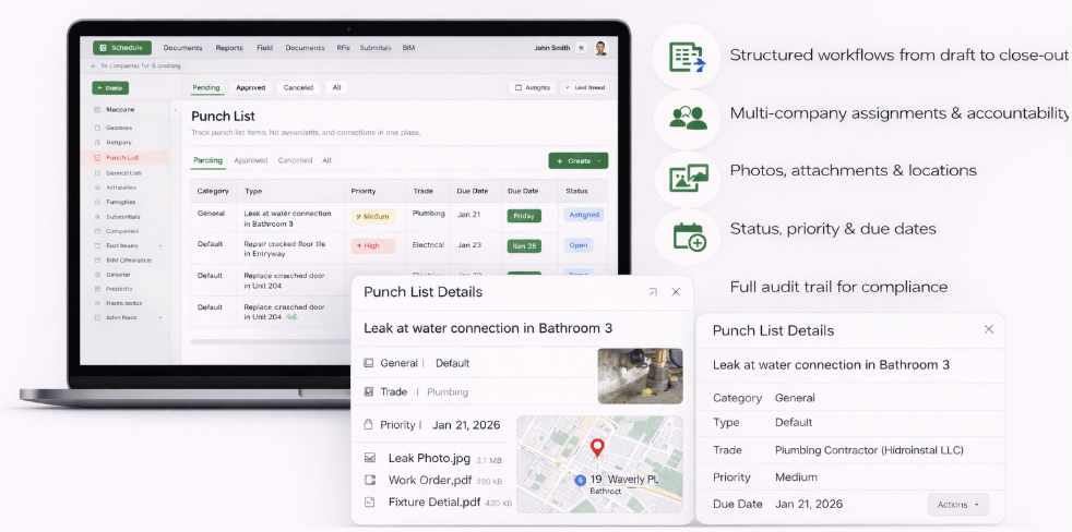 Construction Punch List Software - Digital Deficiency Tracking and Closeout
