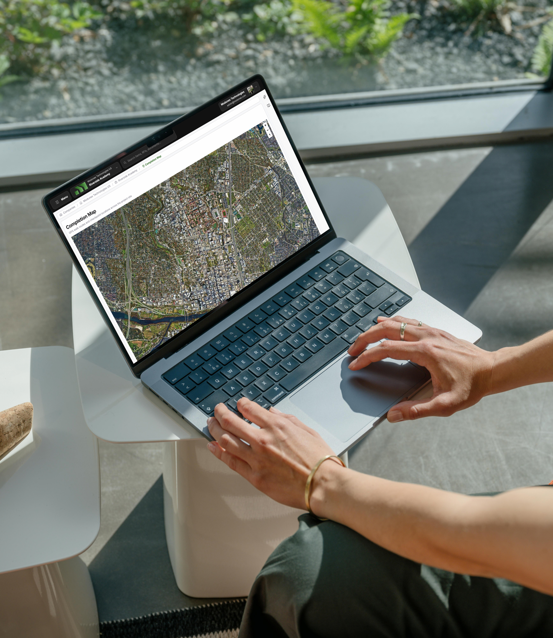 Completion map viewed on a laptop