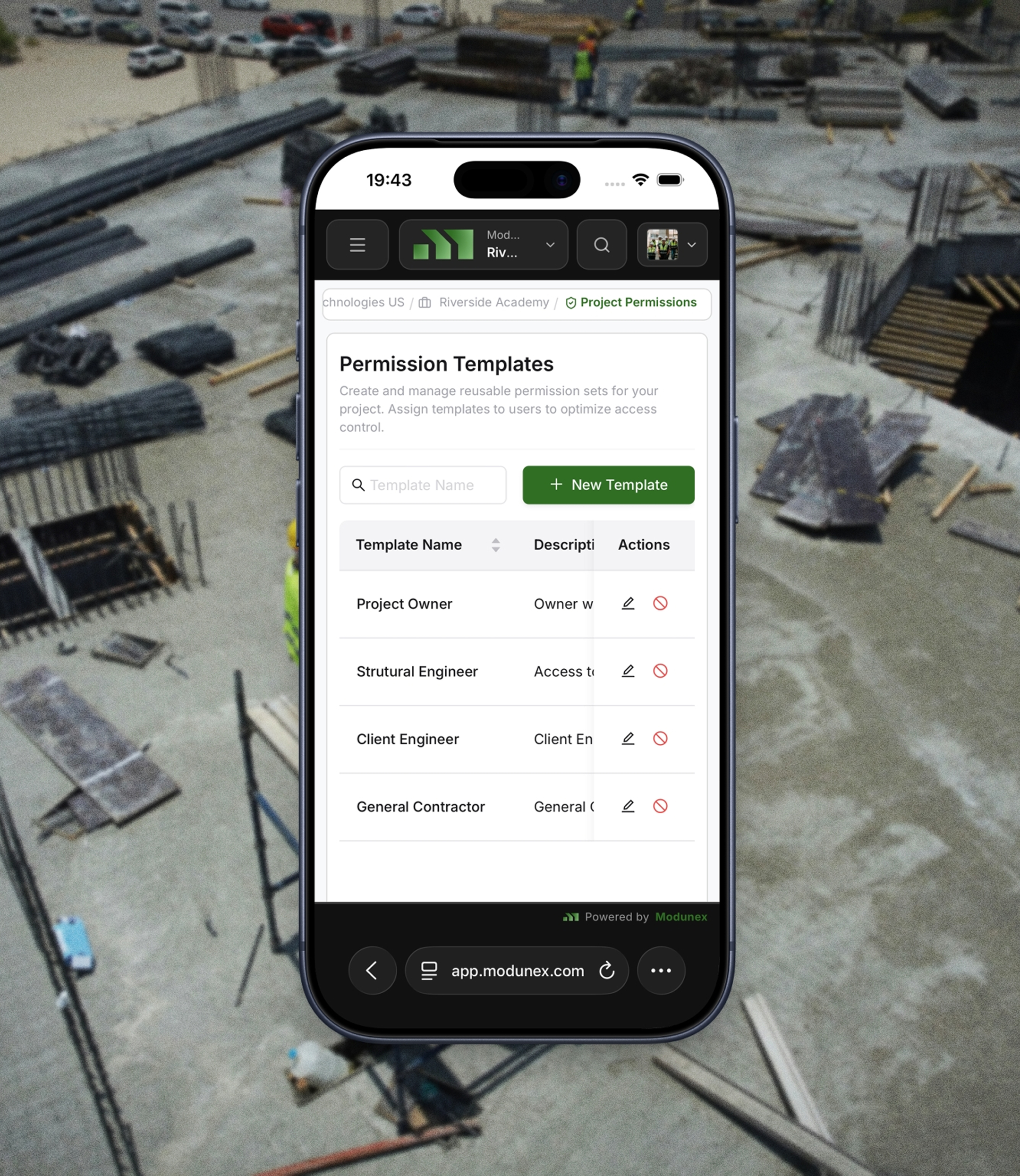 Permissions and access control in Modunex
