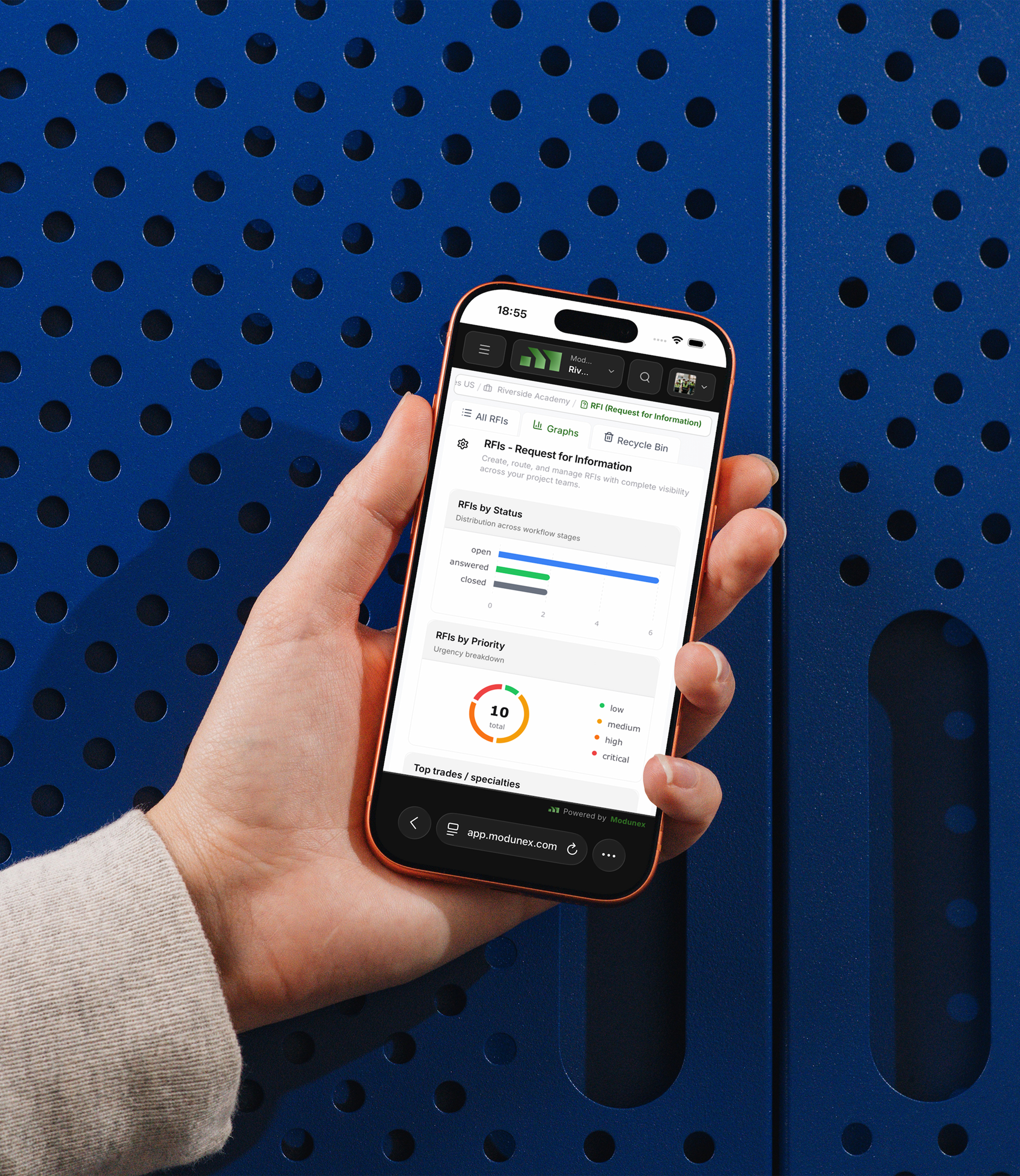 Punch list managed on a phone in the field